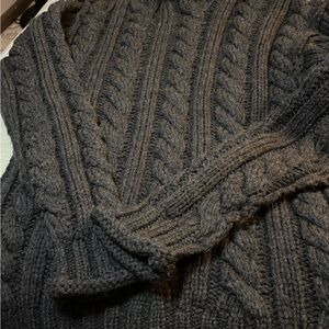 Dolce & Gabbana Charcoal Cable Knit Pullover